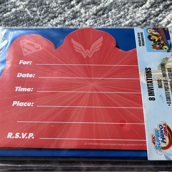 NWT DC SuperHero Birthday Invitations and Thank You Cards - Picture 5 of 6